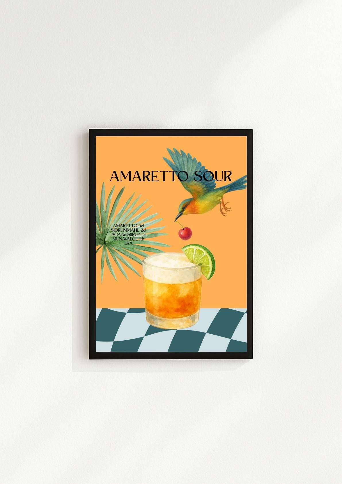 Amaretto Sour kokteiliposter