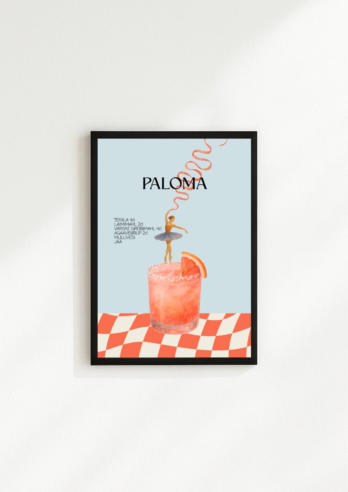 Paloma kokteiliposter