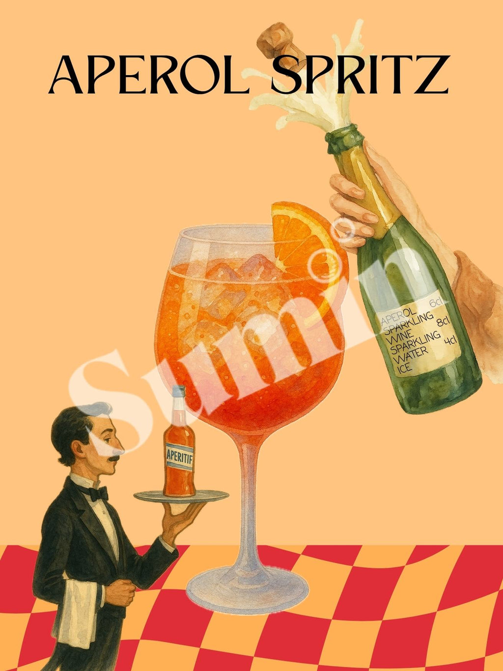 Aperol Spritz kokteiliposter (trükifail)