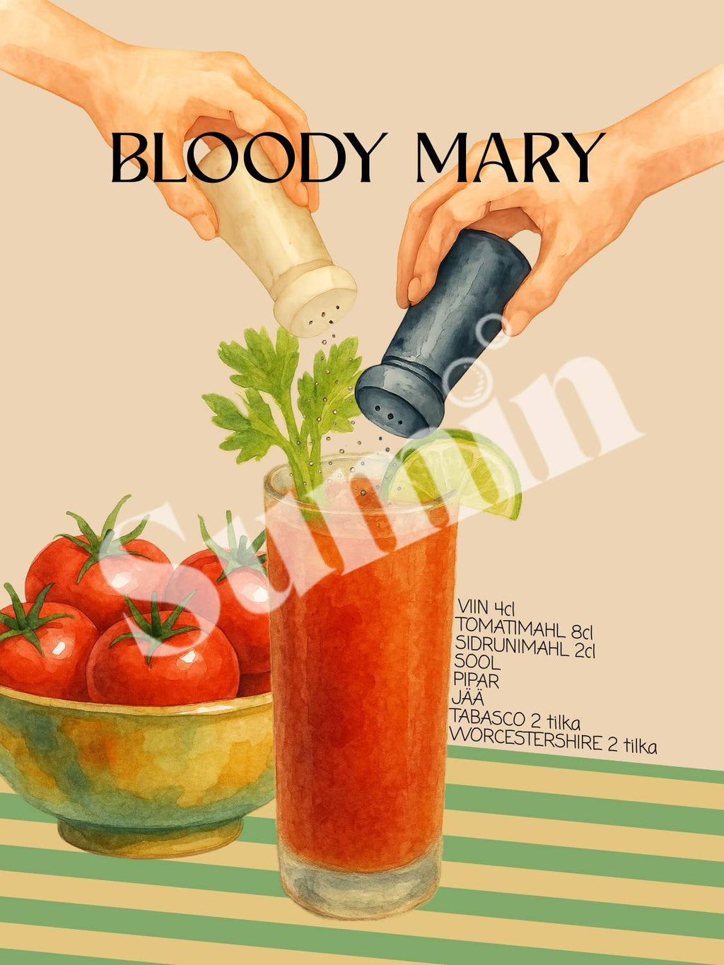 Bloody Mary kokteiliposter