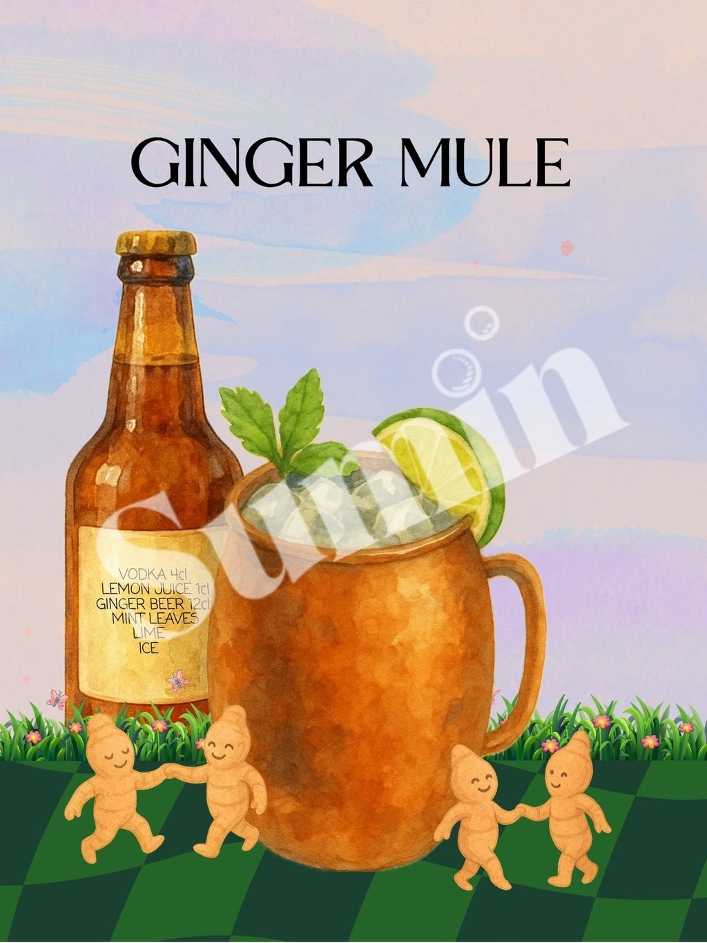 Ingveri Muul kokteiliposter (trükifail)