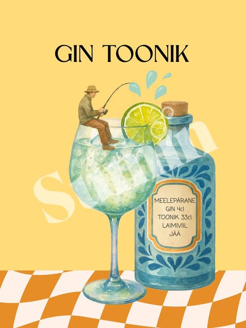 Gin Toonik kokteiliposter