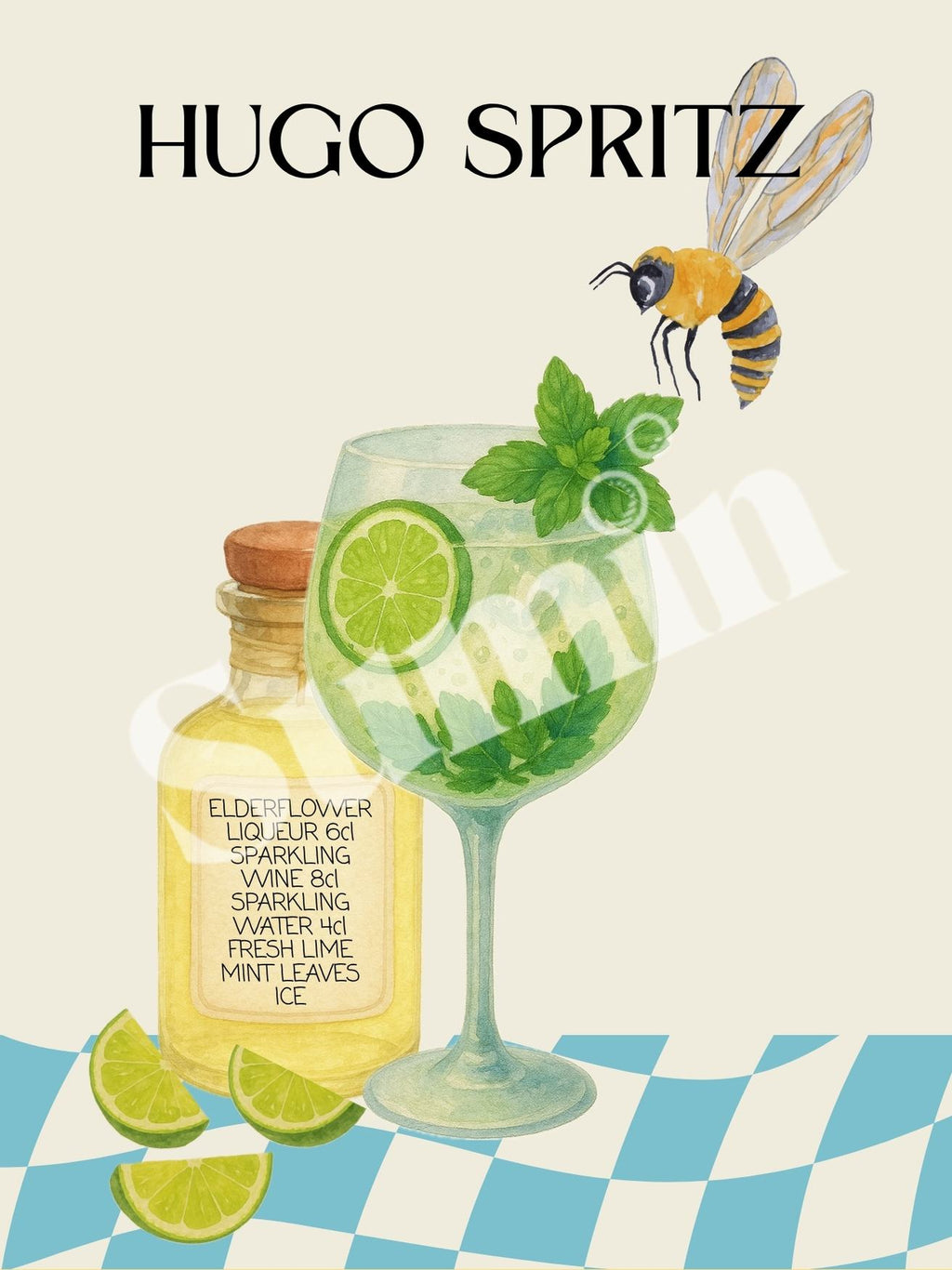 Hugo Spritz kokteiliposter (trükifail)