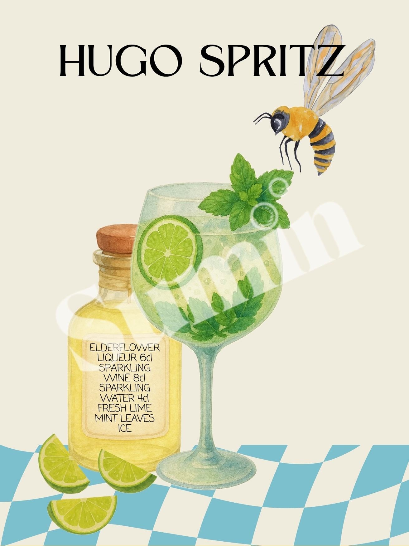Hugo Spritz kokteiliposter (trükifail)