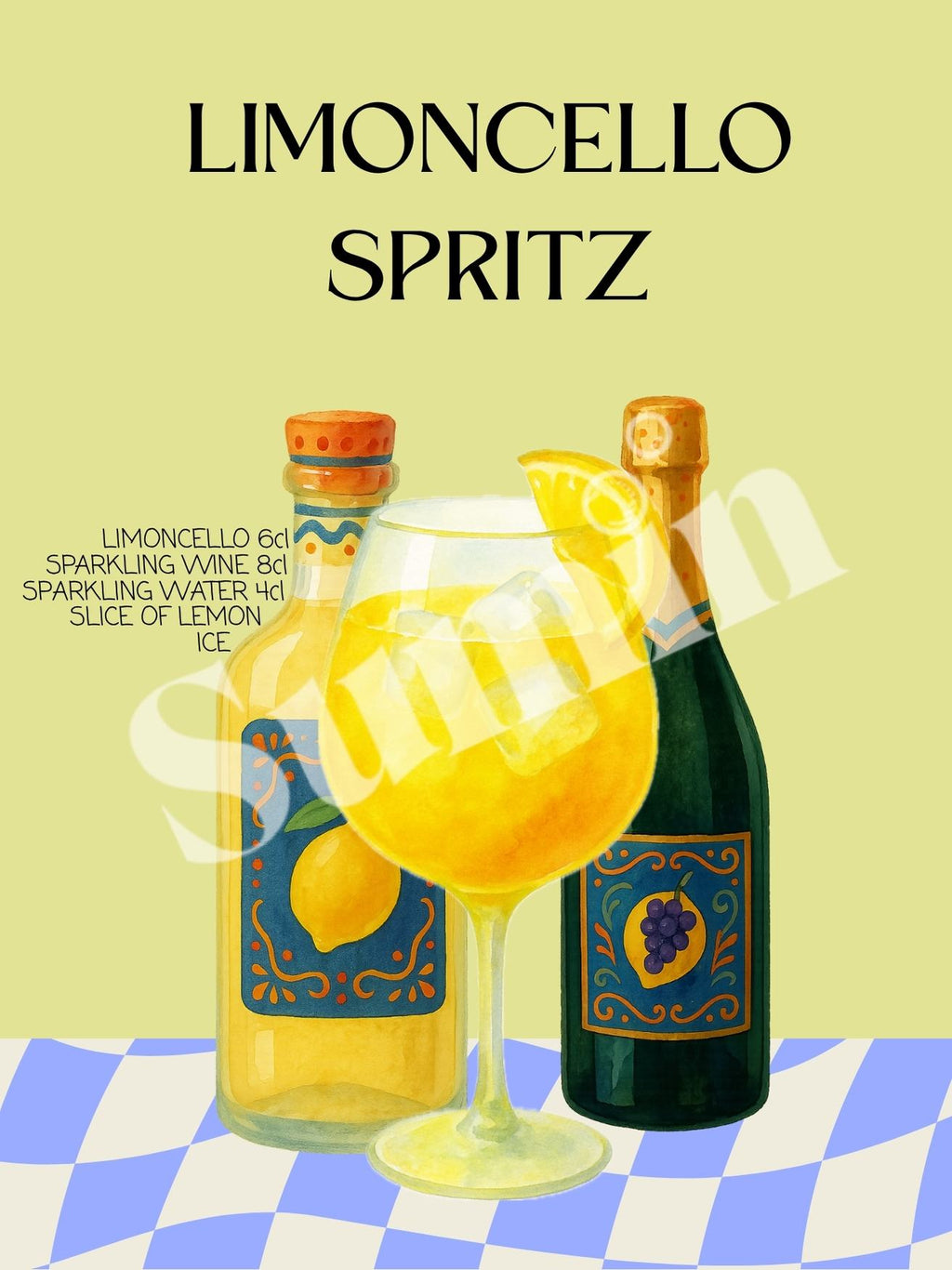 Limoncello Spritz kokteiliposter (trükifail)