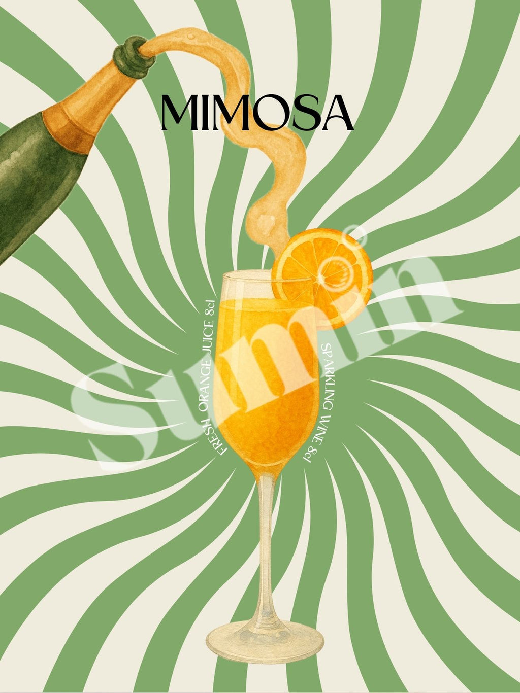 Mimosa kokteiliposter (trükifail)