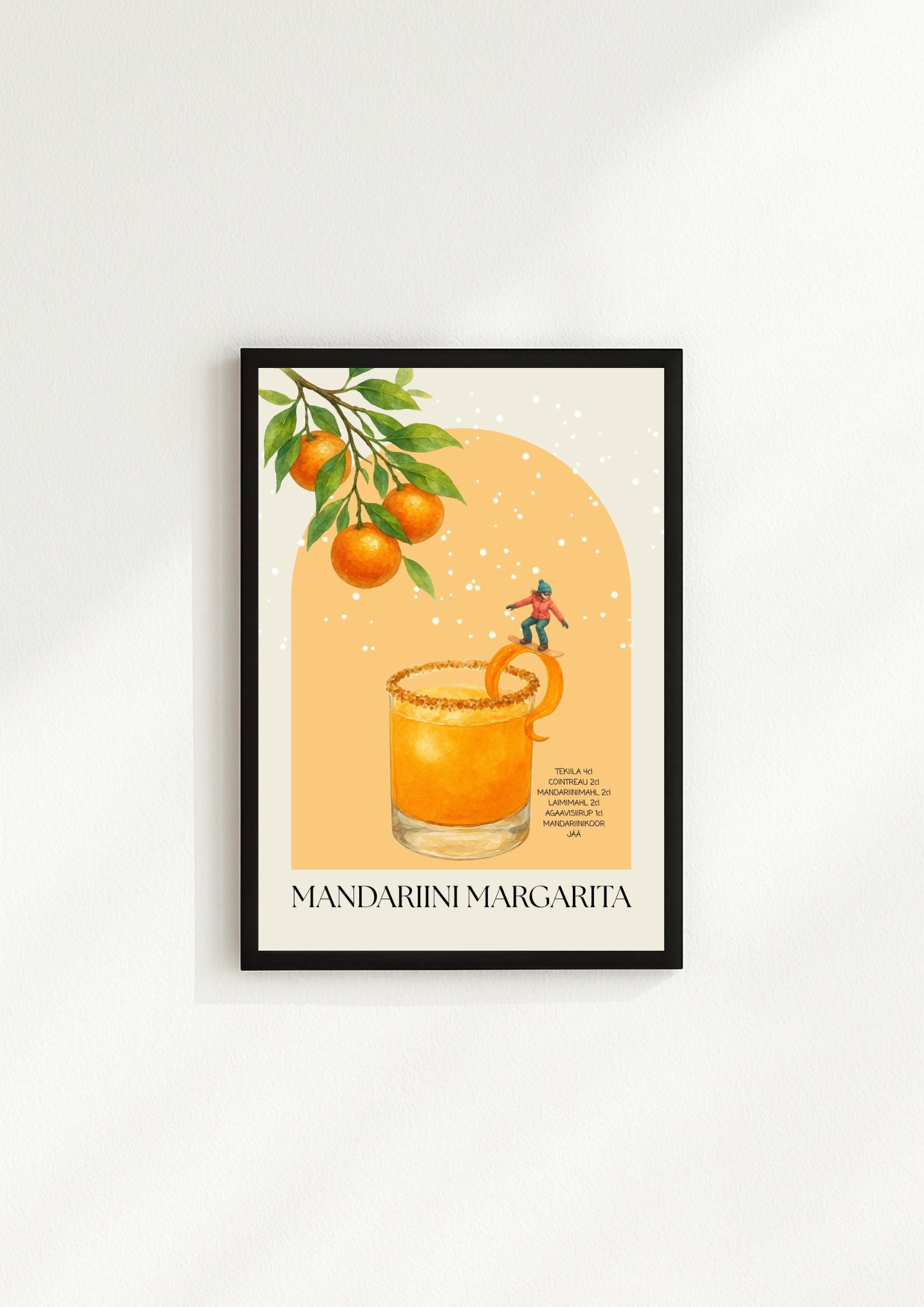 Mandariini Margarita kokteiliposter (trükifail)