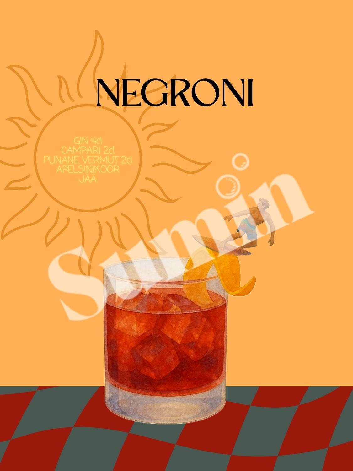 Negroni kokteiliposter