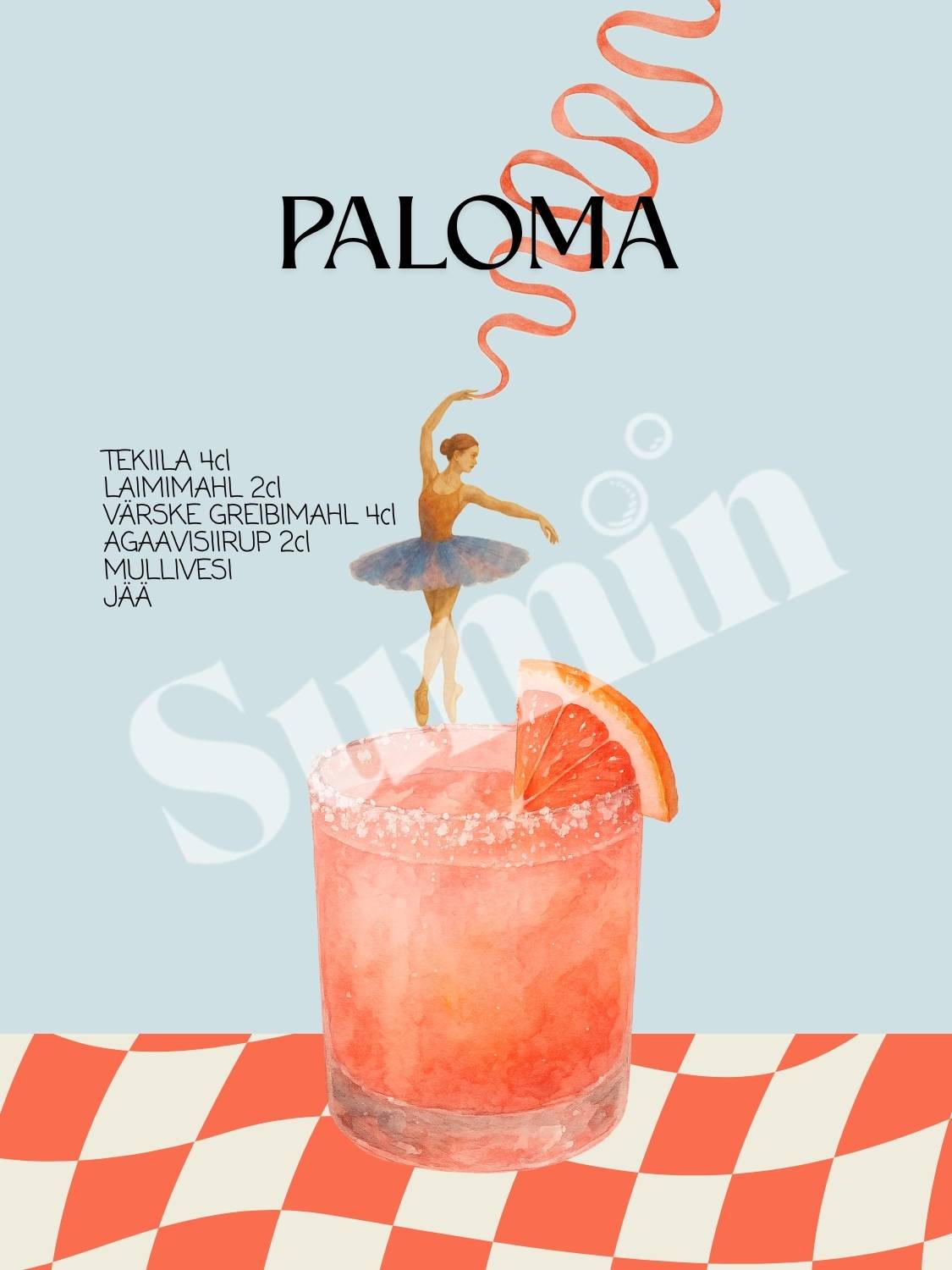 Paloma kokteiliposter