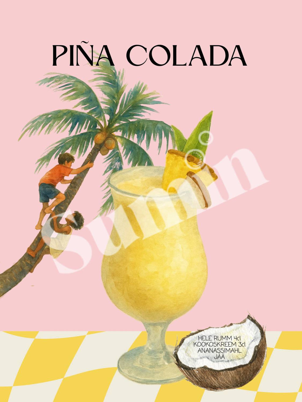 Uus! Pina Colada kokteiliposter (trükifail)