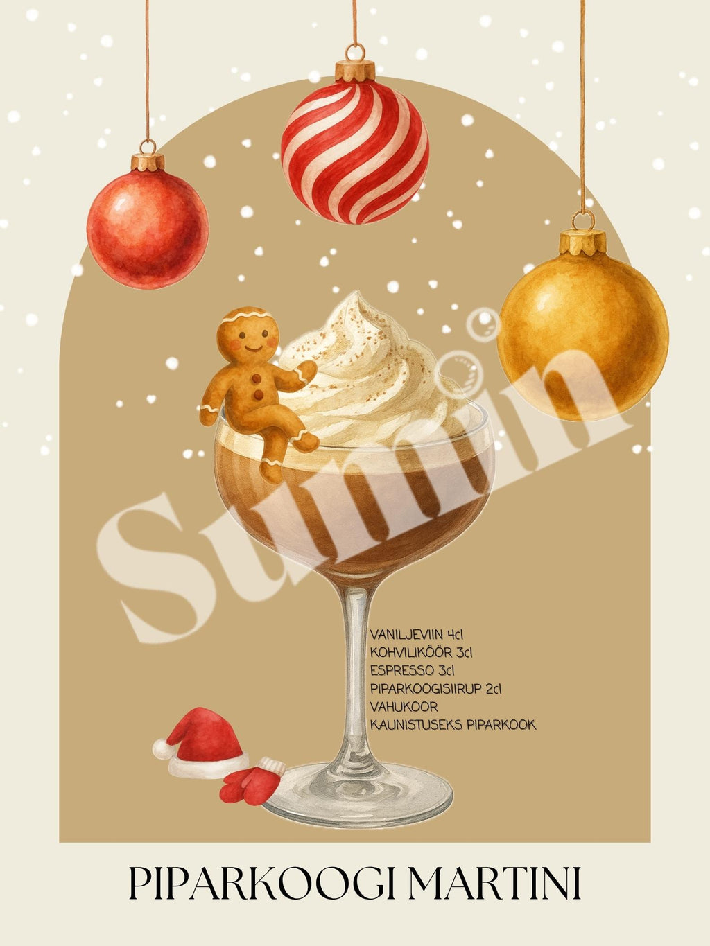 Piparkoogi Martini kokteiliposter (trükifail)