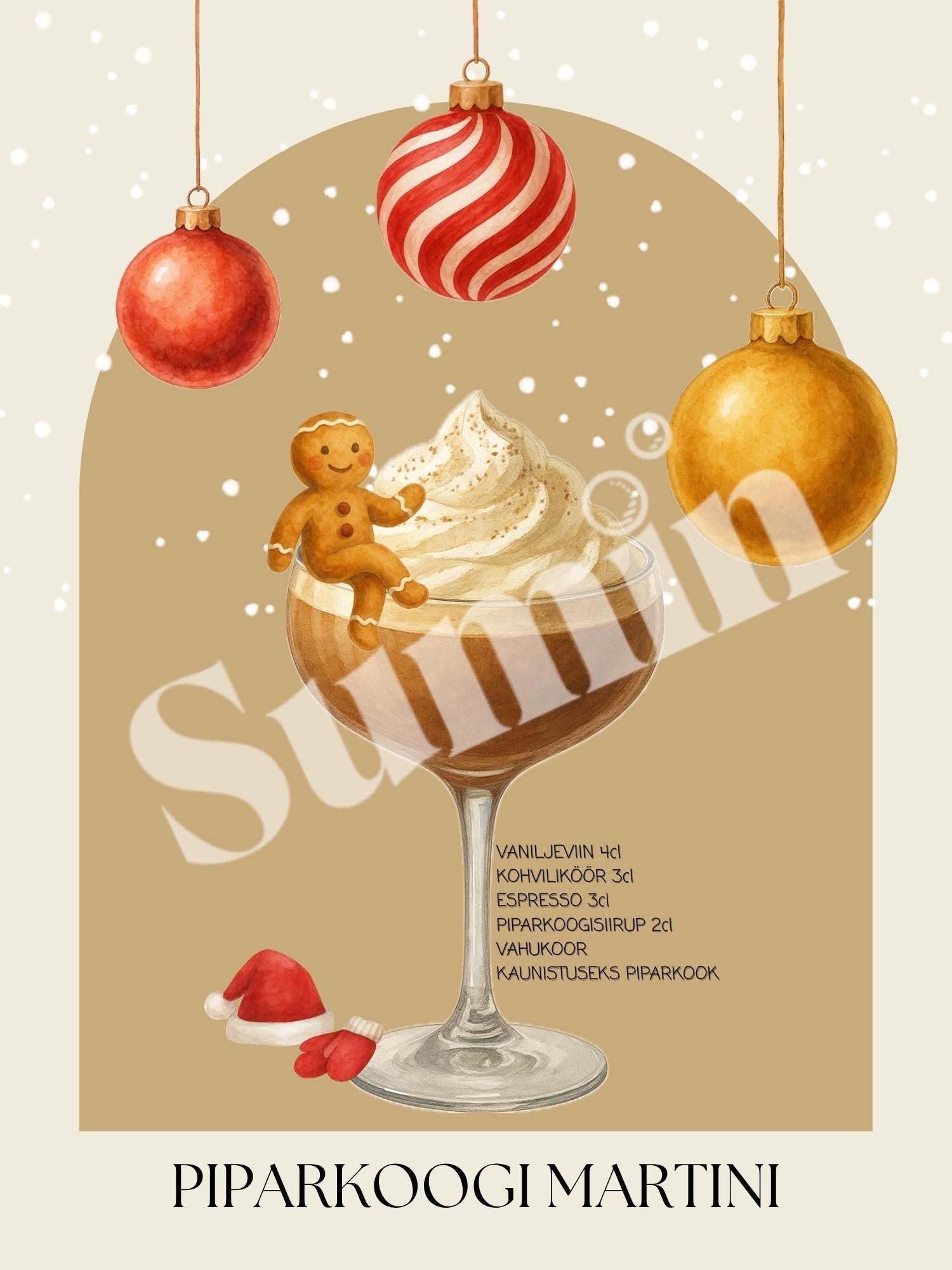 Piparkoogi Martini kokteiliposter (trükifail)