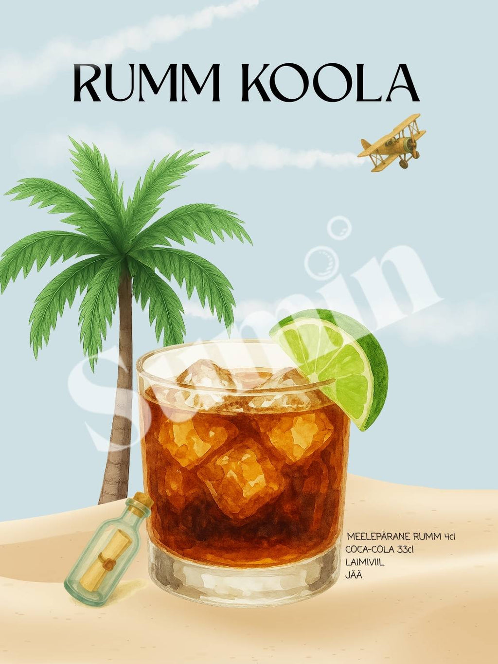 Uus! Rumm Koola kokteiliposter (trükifail)