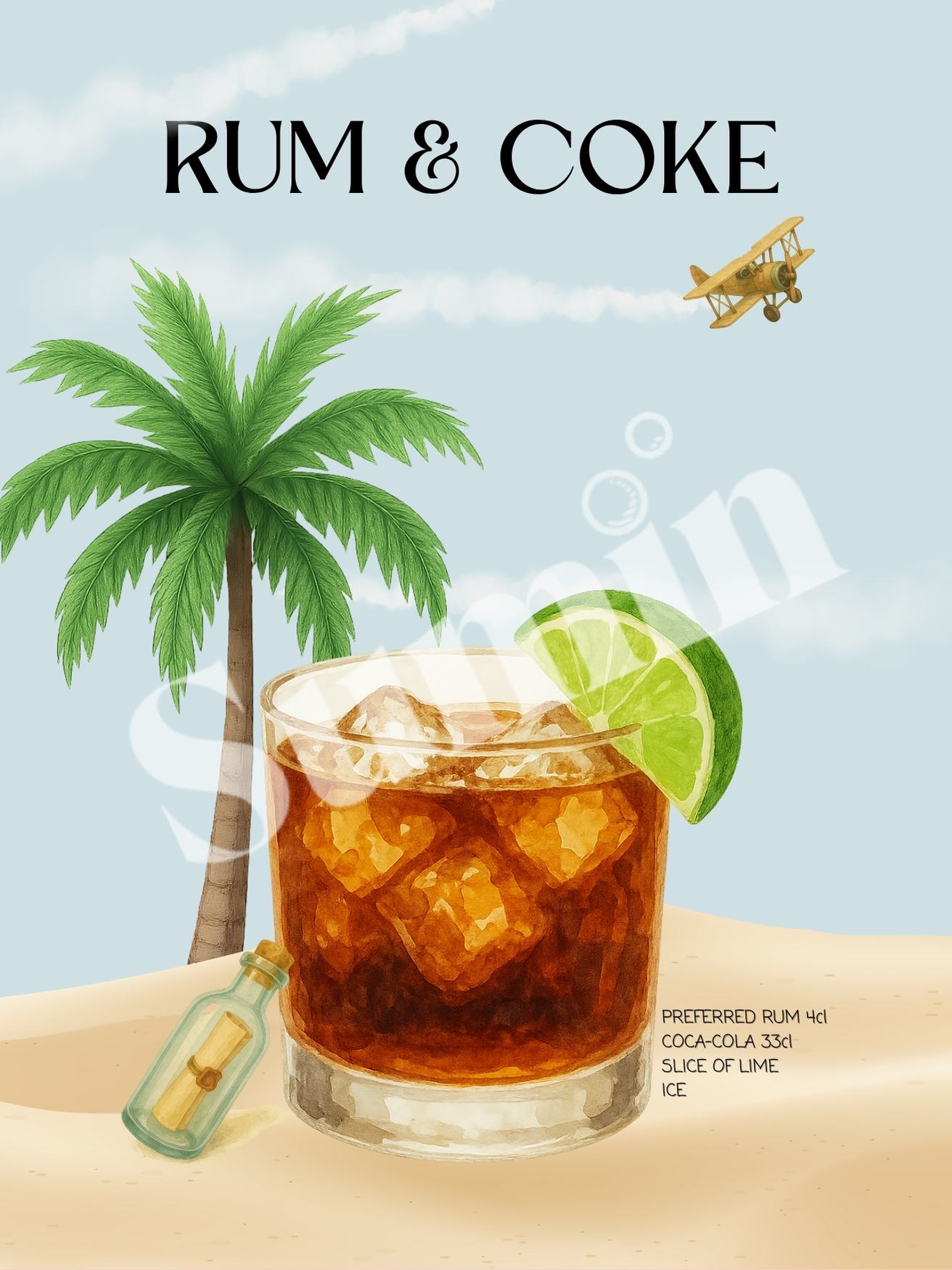 Uus! Rumm Koola kokteiliposter (trükifail)