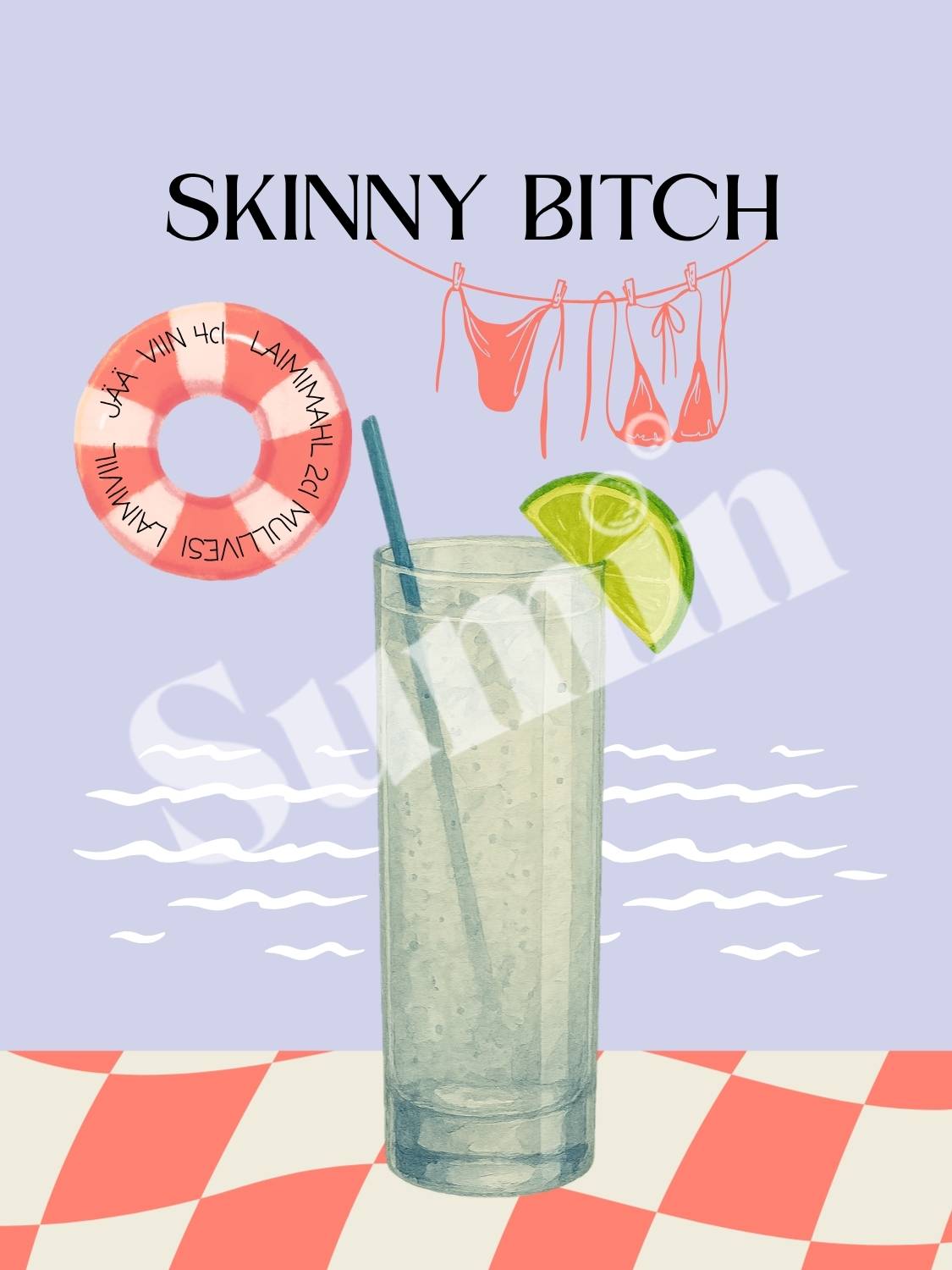 Uus! Skinny Bitch kokteiliposter (trükifail)