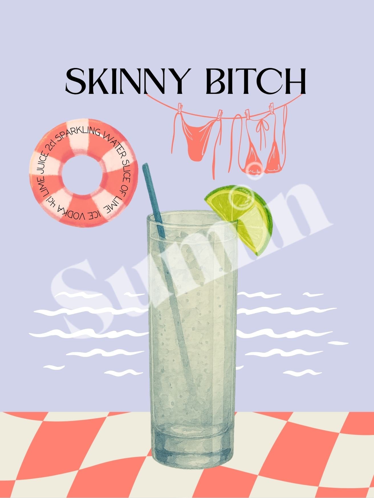 Uus! Skinny Bitch kokteiliposter (trükifail)