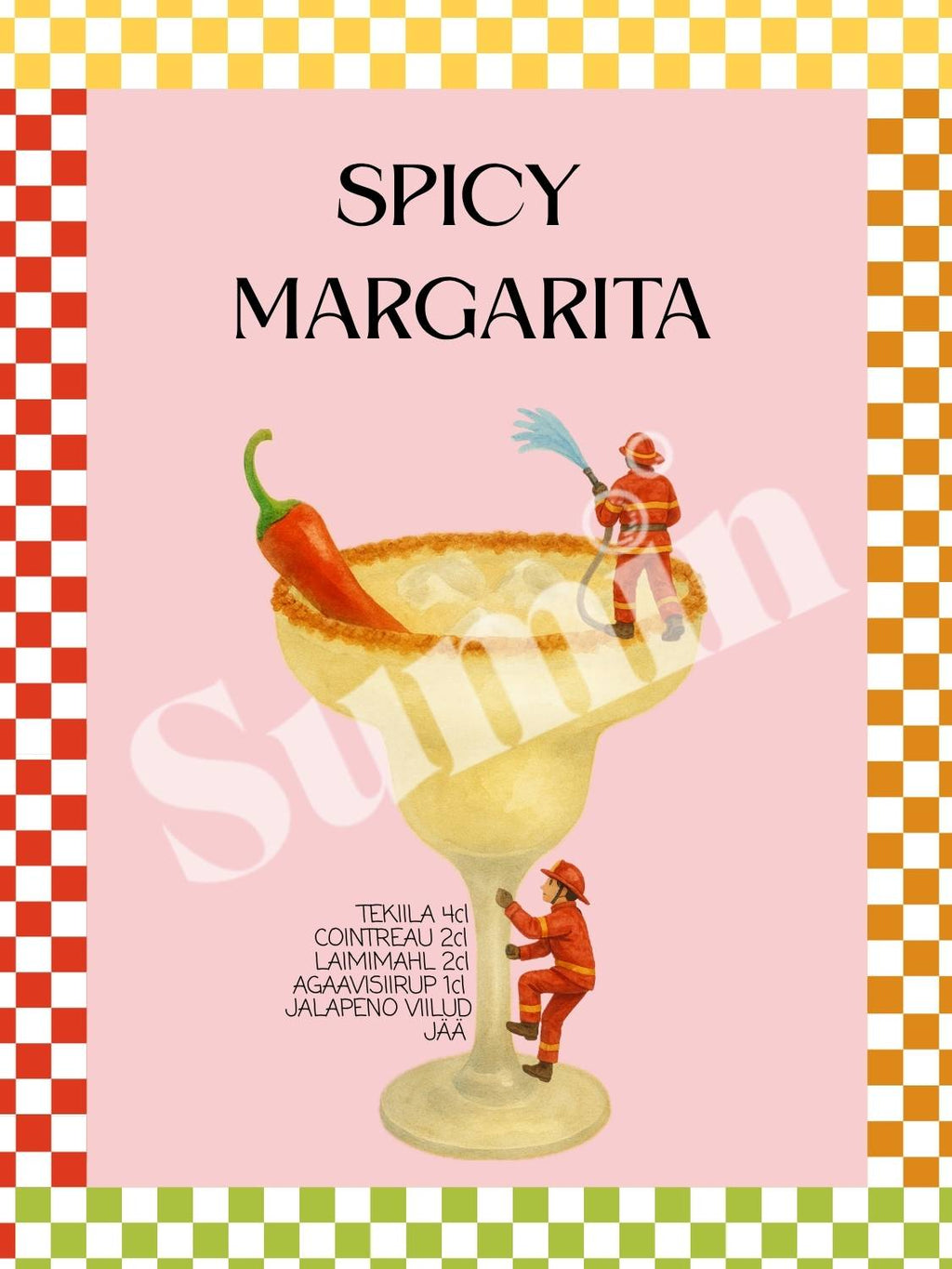 Spicy Margarita kokteiliposter (trükifail)