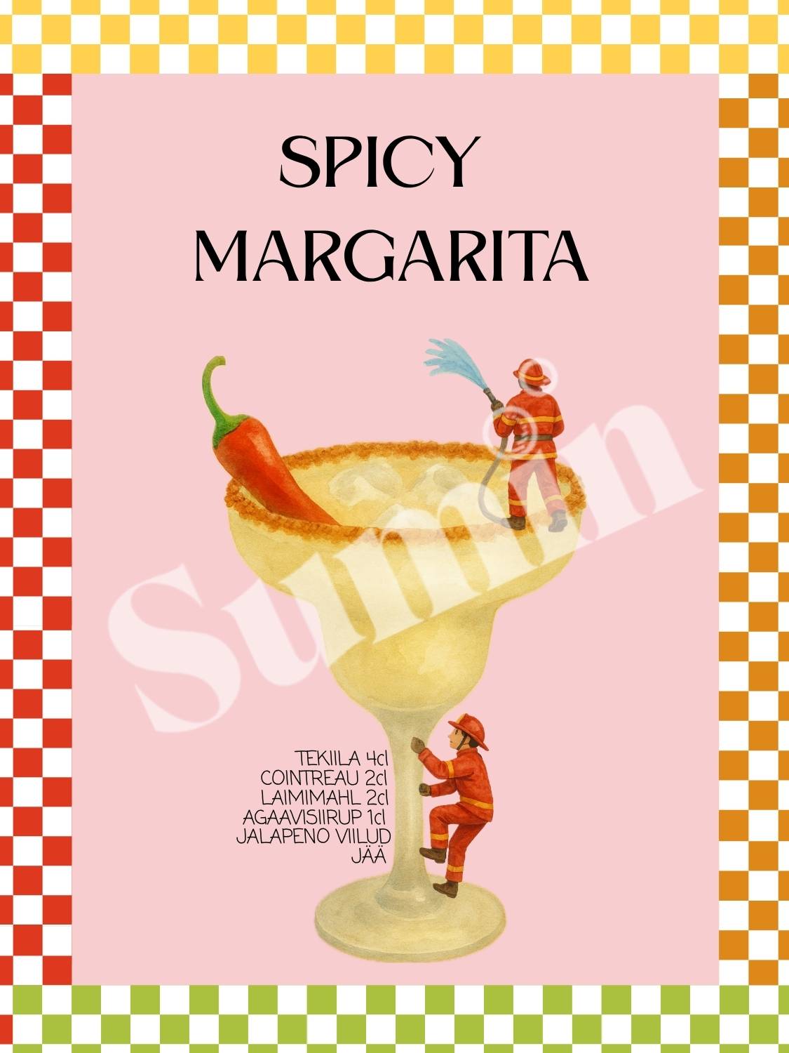 Spicy Margarita kokteiliposter (trükifail)