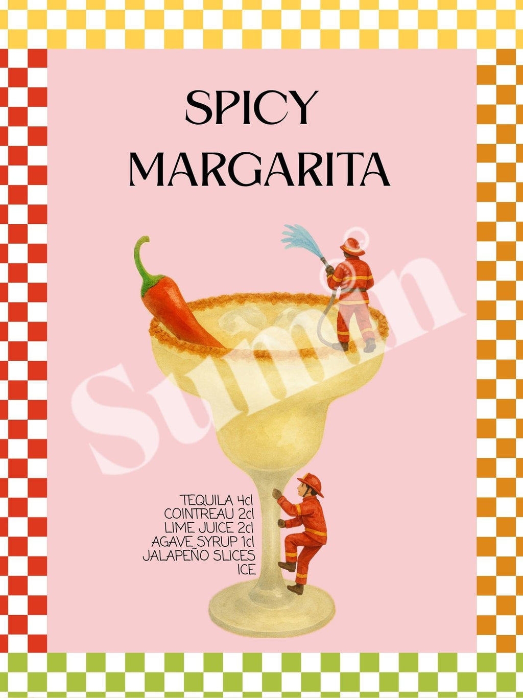 Spicy Margarita kokteiliposter (trükifail)