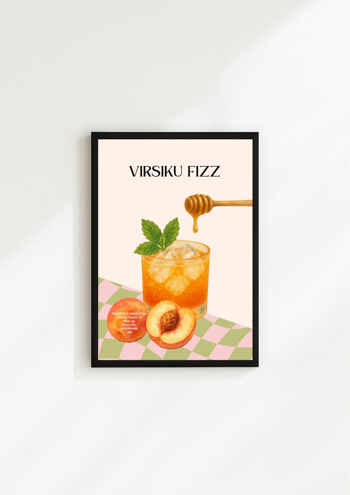 Virsiku Fizz kokteiliposter